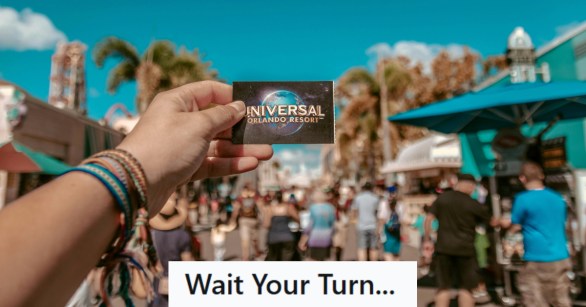 Person holding ticket for Universal Studios in Florida