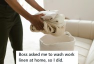 Boss Told Employee To Wash Work Laundry At Home, So They Hired A Service After They Clocked In And Got Paid For Every Minute