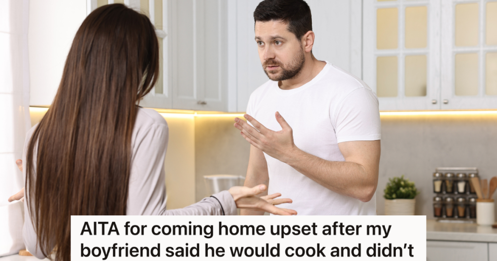 couple arguing in kitchen