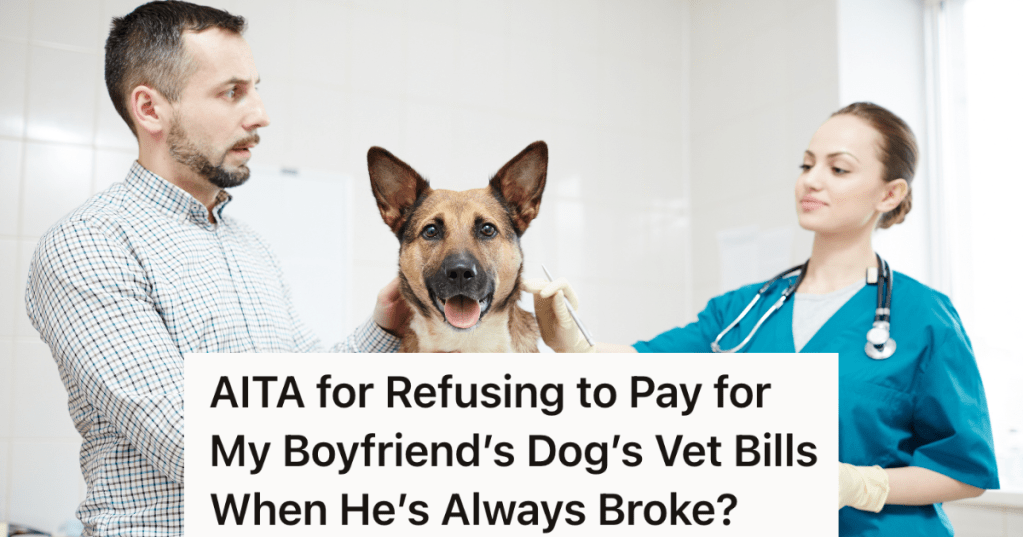 man at vet with dog