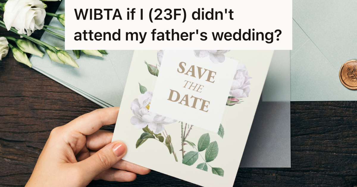 person holding save the date card