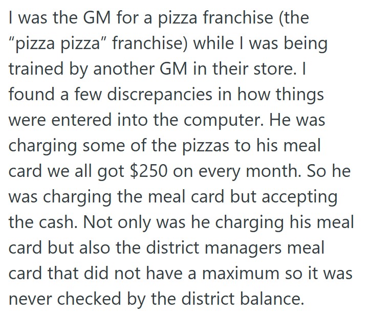 comment 1 13 A New Manager Came In And Cut Her Hours, But This Pizza Franchise Worker Saw The New Manager Stealing And Got Him Fired