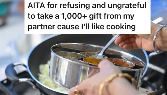 person using a pot to cook