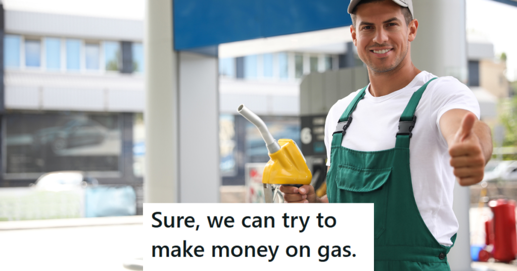 man pumping gas giving thumb's up