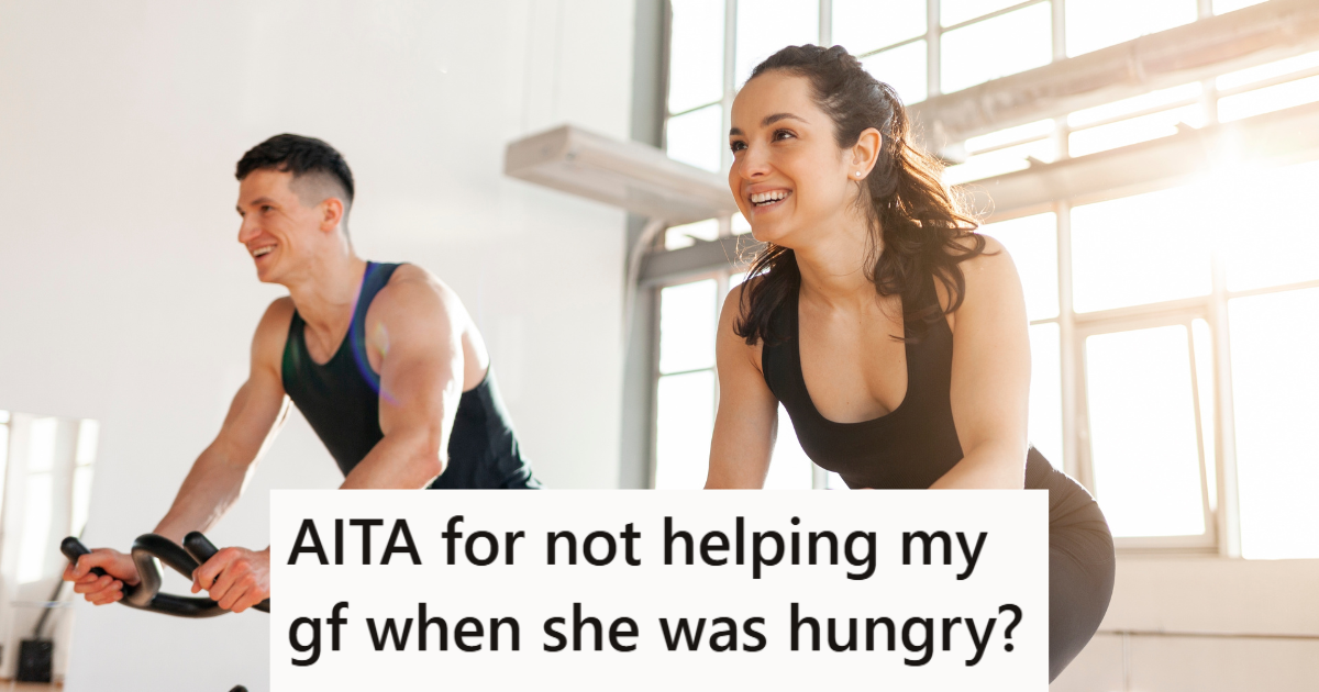 His Girlfriend Cancelled Plans To Go To The Gym, But Things Got Ugly After He Refused To Pick Up Food For Her On The Way Home couple on exercise bikes