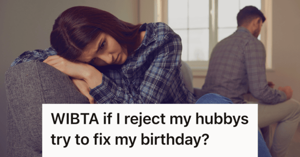 hurt wife upset at her husband and sitting far away