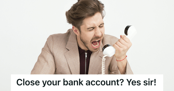 man screaming into a rotary phone