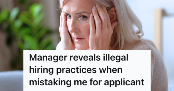 older woman looking distressed with hands on face