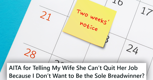 a calendar with a sticky note reading "two weeks' notice"