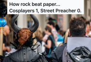 Convention Organizers Are Annoyed By A Street Preacher, But Then They Get The The Idea Of Setting Up Bigger Speakers To Drown Him Out