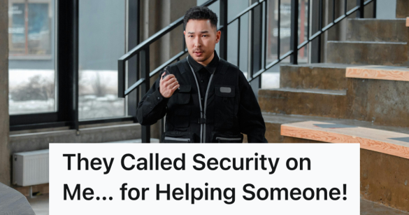 security guard on his walkie talkie