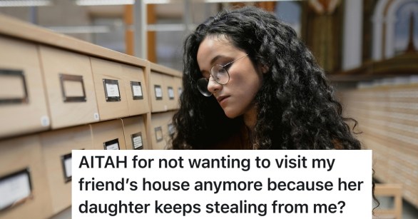 woman taking something that isn't hers