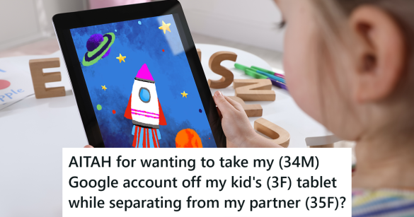 little girl playing games on tablet