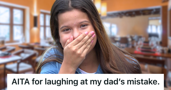 teen girl laughing and covering her mouth