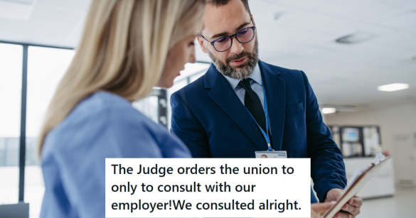 two business people conferring