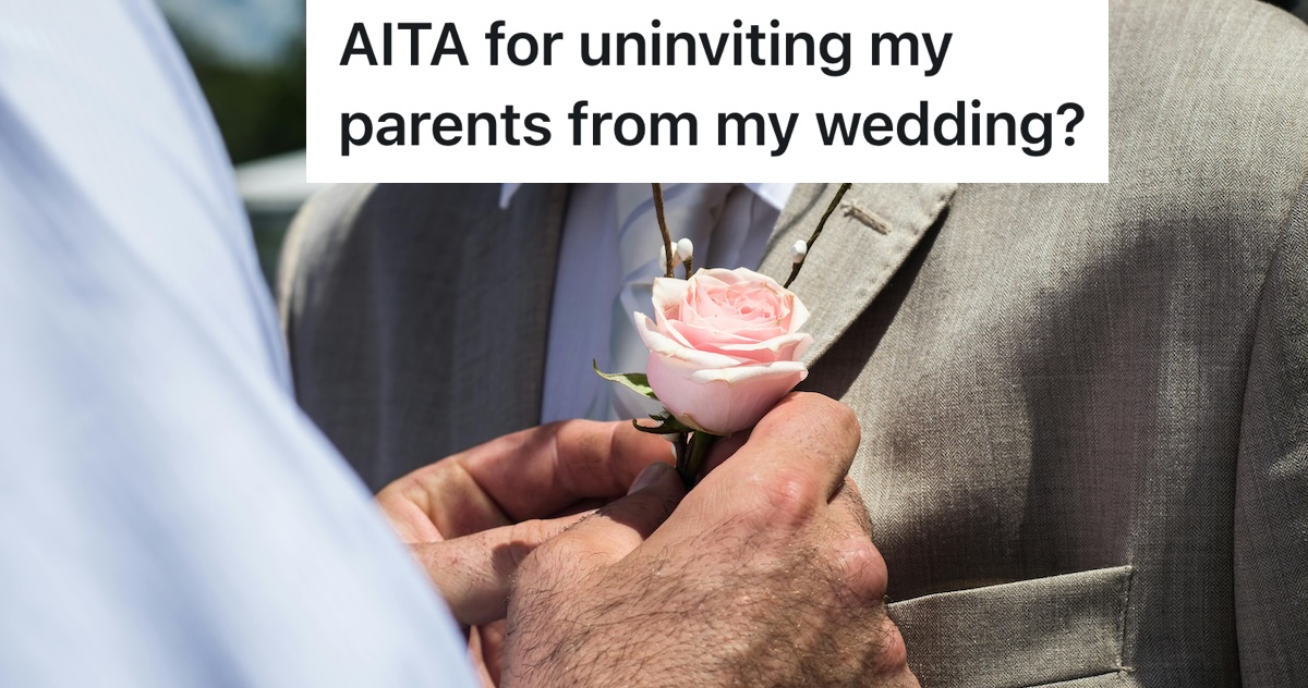 Groom Bans His Parents From His Wedding After They Demand An Open Bar, But Hes Starting To Regret It groom putting on boutonniere