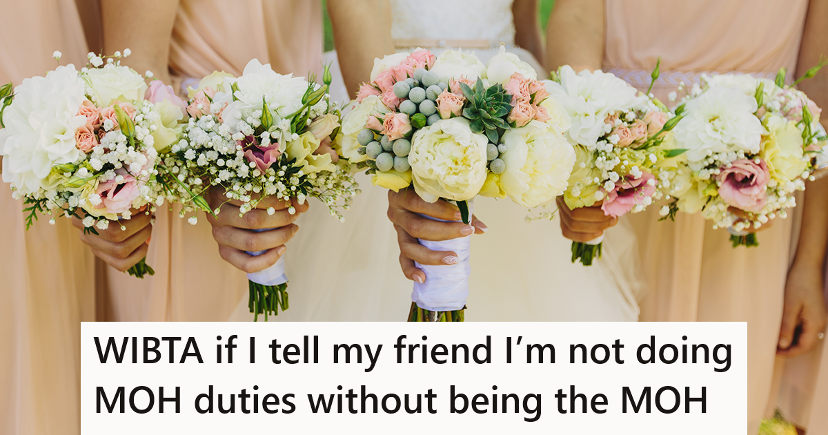 A bridal party holding flowers