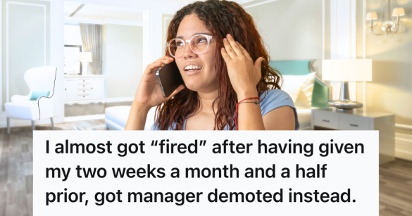 annoyed woman talking on the phone to her boss