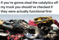 Petty Criminals Tried To Make A Quick Buck Stealing Car Parts, But One Scorned Truck Driver’s Ingenuity Had Them Watching Their Own Ride Get Shredded Like Scrap Paper