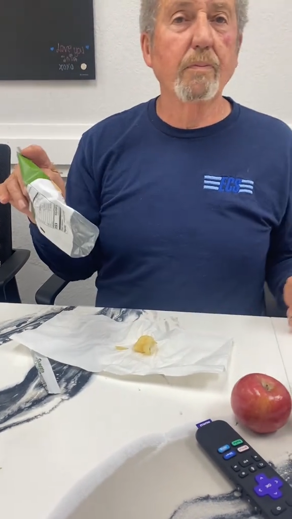 A man with a Panera chip bag