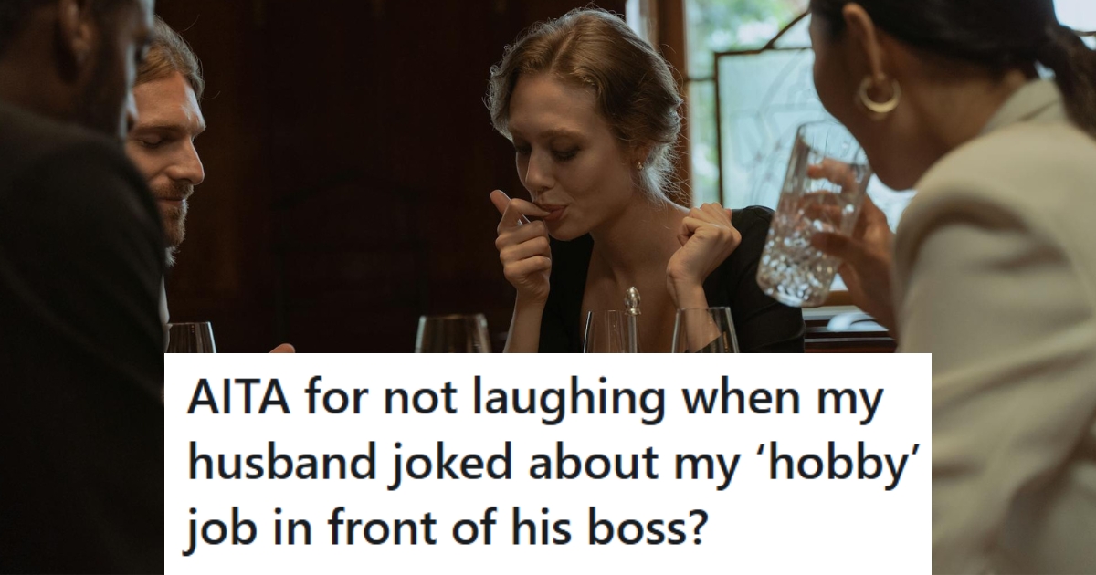Woman looking upset during dinner party