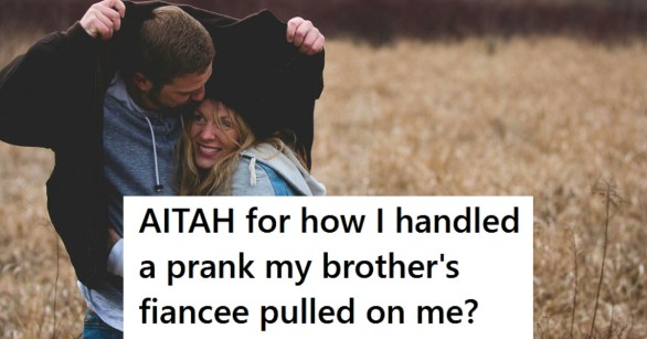 Man with jacket protecting woman from cold