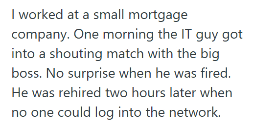 Buy Out 2 New Company Bought Out A Small Business And Fired The Sales Manager Before Getting System Access, So He Withheld The Credentials Until They Paid His Full Commission
