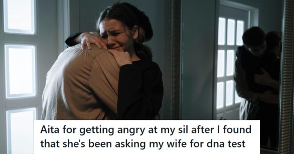 Man hugging a woman who is crying and upset