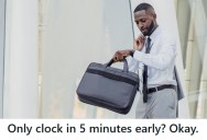Bank Employee Was Told To Clock In Only 5 Minutes Early, But When His Boss Forgot To Update The Schedule And Tried Docking His Pay, He Fought Back
