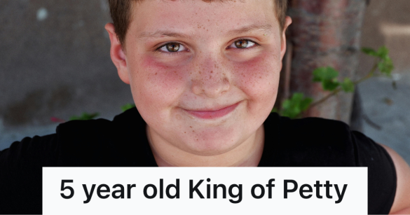 Five year old boy smiling