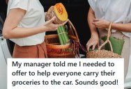 Manager Demanded Teen Offer To Carry Everyone’s Groceries, But When He Approached A Bodybuilder With One Bag The Rule Was Never Enforced Again