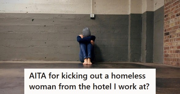 Woman sitting by herself in a dark garage