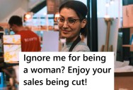 Woman Notices Male Salesman Totally Ignores Her, But Talks Normally To Men. So She Pulls Some Strings To Hurt His Sales.