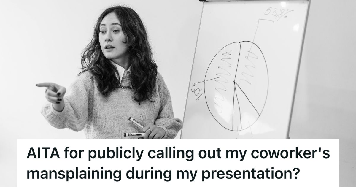 Her Colleague Had Mansplained To Her, But Instead Of Accountability, She Received Blame Woman talking beside whiteboard