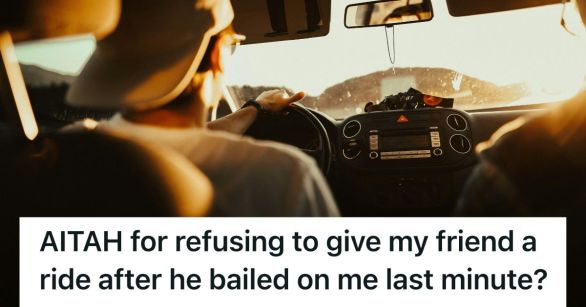 Man driving toward a sunset