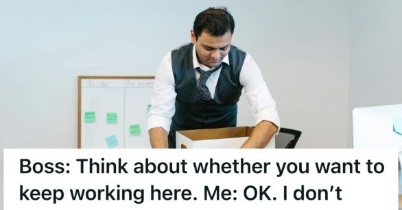 Worker packing up office