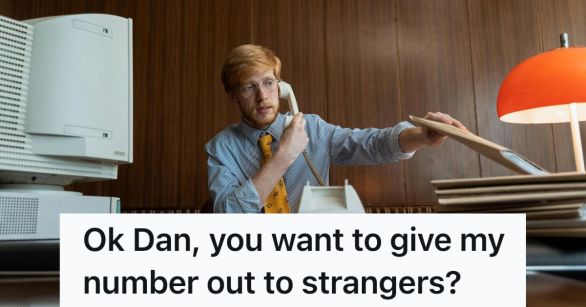 Man in office on phone