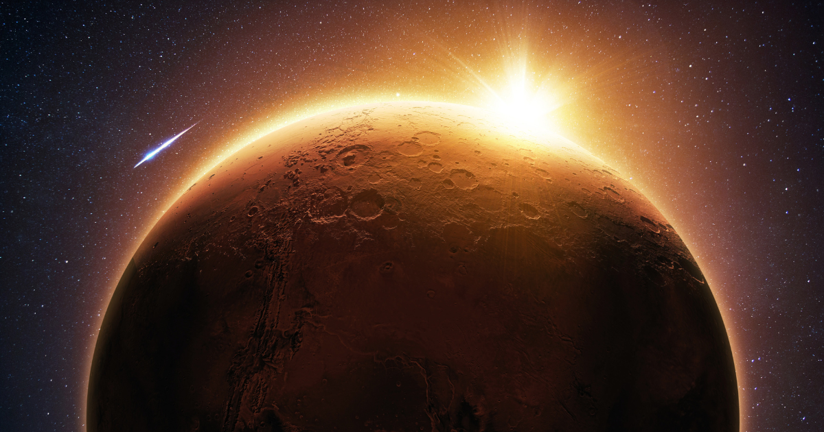 Sun rising over Mars