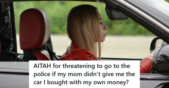 Woman driving the car she paid for down the road