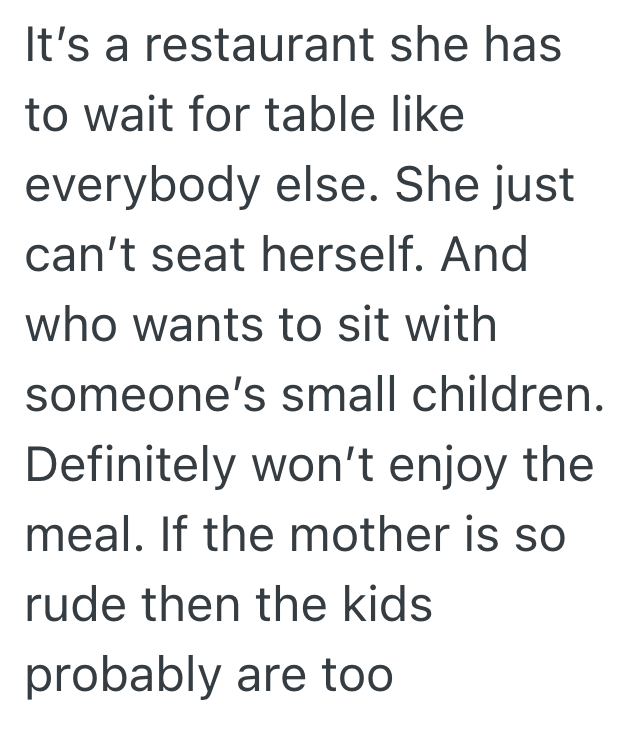 Screenshot 2025 04 01 at 1.43.21 PM Mom With Kids Asked A Restaurant Customer If They Could Sit At The Table With Her Since There Werent Any Empty Ones, But She Said No. Now People Are Saying She Was An Intolerant Jerk.