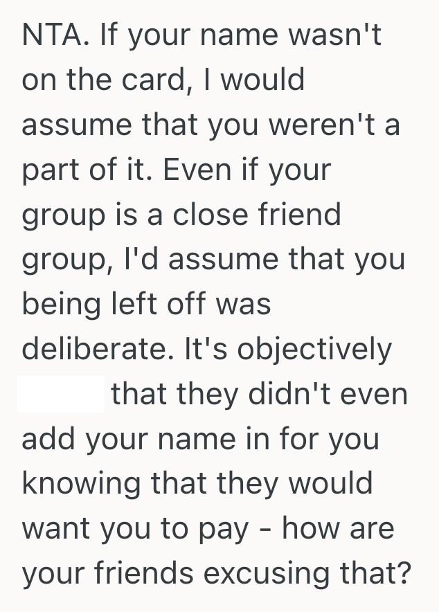 Screenshot 2025 04 03 at 12.24.29 PM Friend Group Bought A Joint Gift Without Consulting Her, But She Was Expected To Chip In Her Hard Earned Money Anyway