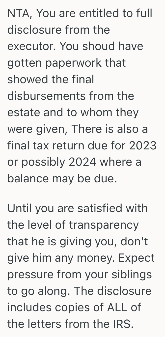 Screenshot 2025 04 04 at 11.42.09 AM Brother Kept His Siblings Out Of Their Mother’s Financial Affairs For Years, But When He Made A Mistake, It Was Suddenly Everyones Responsibility