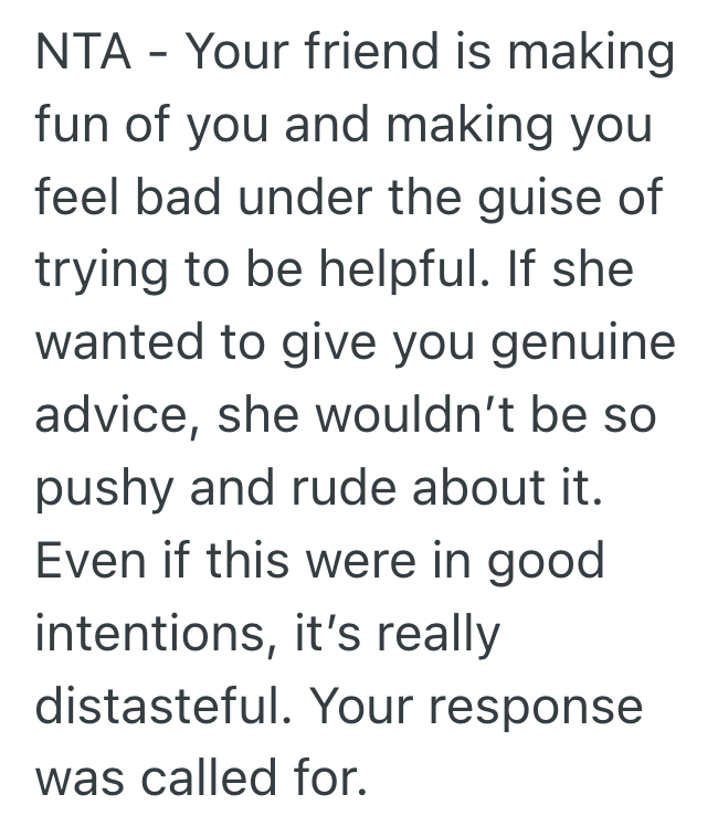 Screenshot 2025 04 06 at 2.43.57 PM Friend Kept Judging Her For Spending Money On Takeout Food, So She Finally Snapped And Told Her To Mind Her Own Business