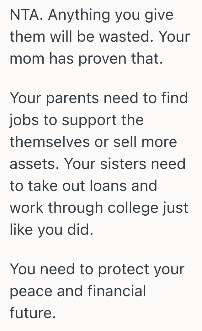 Screenshot 2025 04 08 at 10.32.51 AM She Paid For Her Own College, Her Sisters College, And Gave Her Dad Money After He Lost His Job, But Now She Wants To Stop