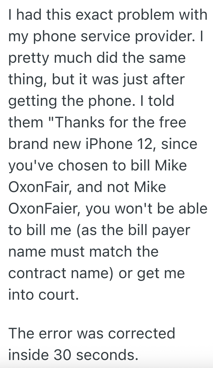 Screenshot 2025 04 09 at 5.08.35 PM There Was A Spelling Mistake With His Name On His Phone Bill, But It Wasnt A Problem Until He Moved And The Bill Wasnt Forwarded To His New Address