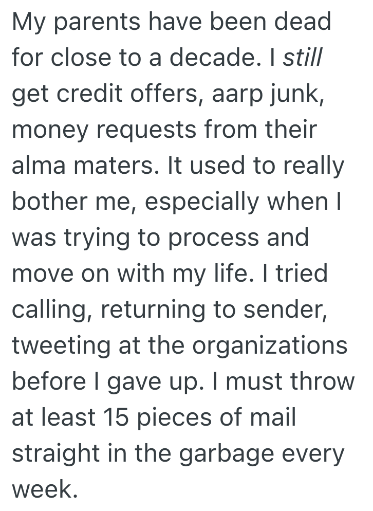 Screenshot 2025 04 09 at 6.32.58 PM She Was Sick Of Getting Credit Card Offers For Her Late Dad, So She Had To Use Her Head To Get The Credit Card Company To See Reason