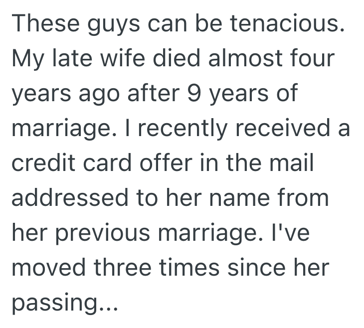 Screenshot 2025 04 09 at 6.33.22 PM She Was Sick Of Getting Credit Card Offers For Her Late Dad, So She Had To Use Her Head To Get The Credit Card Company To See Reason