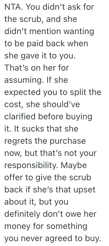 Screenshot 2025 04 10 at 10.15.50 AM Her Friend Bought Her Something Without Asking, And She Doesnt Want To Pay Her Back