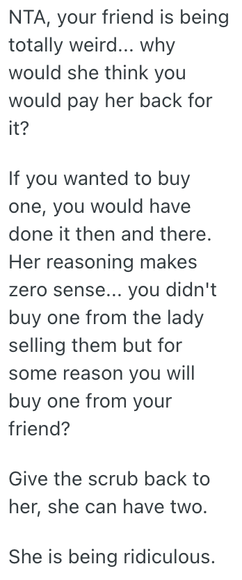 Screenshot 2025 04 10 at 10.16.23 AM Her Friend Bought Her Something Without Asking, And She Doesnt Want To Pay Her Back