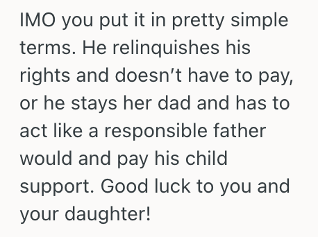 Screenshot 2025 04 10 at 10.19.17 PM Her Ex Is Asking Her To Lower The Child Support For Their Daughter, So She Gave Him The Option To Relinquish His Rights To Their Daughter